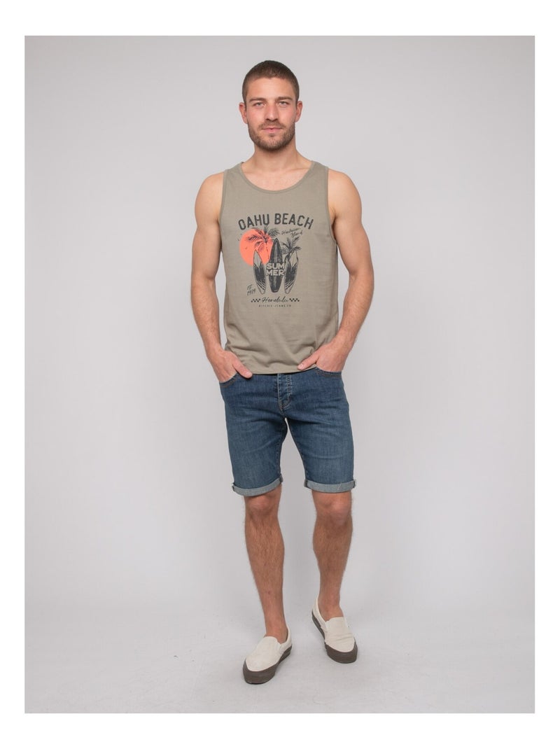 T-shirt senza maniche cotone NINATION Cachi - Kiabi