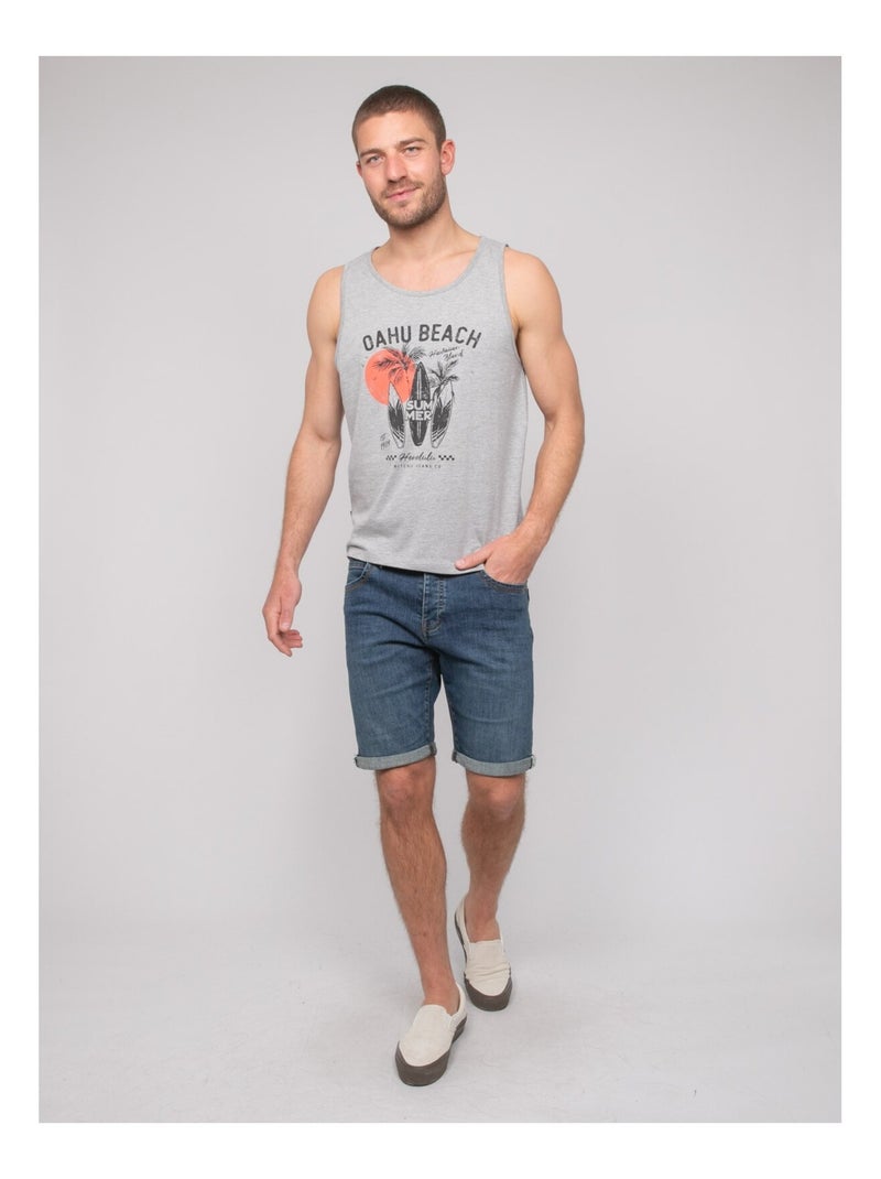 T-shirt senza maniche cotone NINATION Grigio melangiato - Kiabi