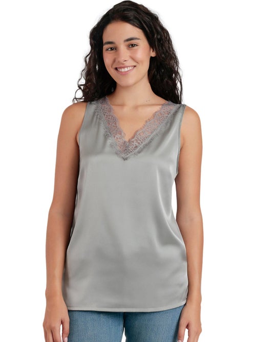 T-shirt senza maniche da donna in raso e pizzo ADMAS - Kiabi T-shirt senza maniche da donna in raso e pizzo ADMAS - Kiabi