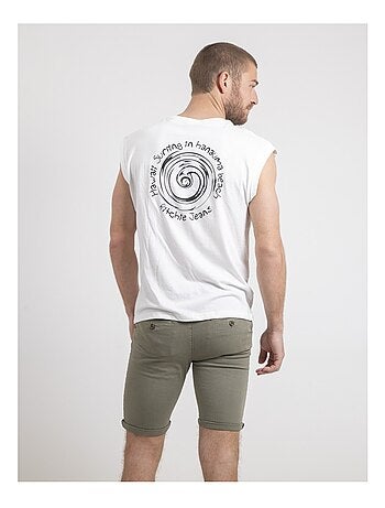 T-shirt senza maniche girocollo puro cotone NEGAK