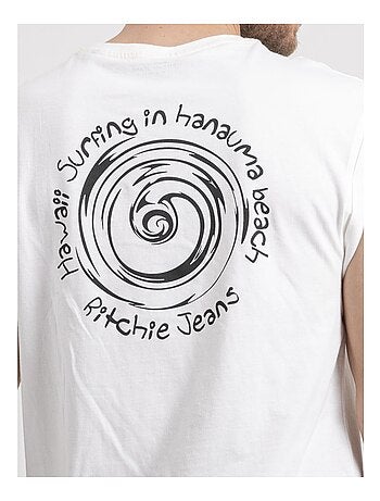 T-shirt senza maniche girocollo puro cotone NEGAK