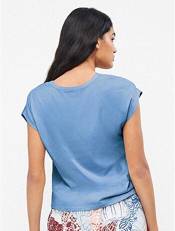 T-shirt senza maniche in colore blu