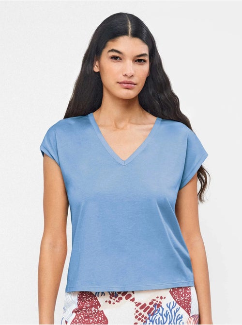 T-shirt senza maniche in colore blu - Kiabi