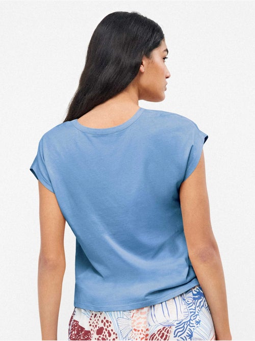T-shirt senza maniche in colore blu - Kiabi