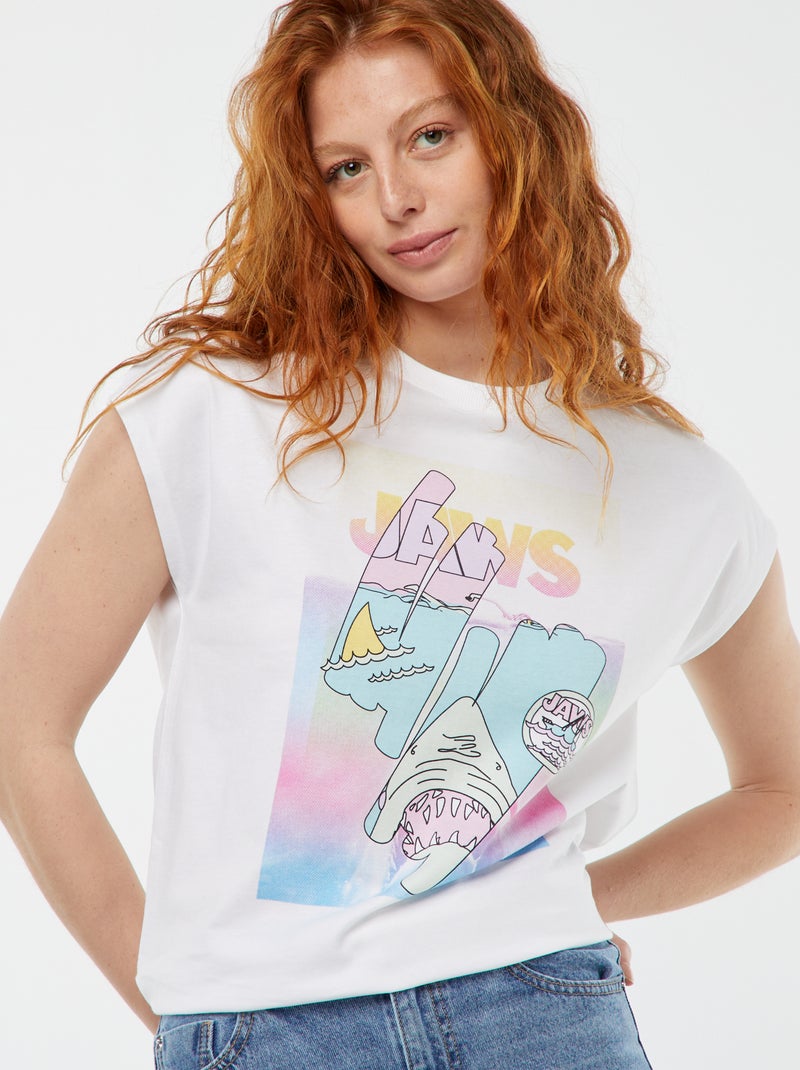 T-shirt senza maniche 'Lo Squalo' BIANCO - Kiabi