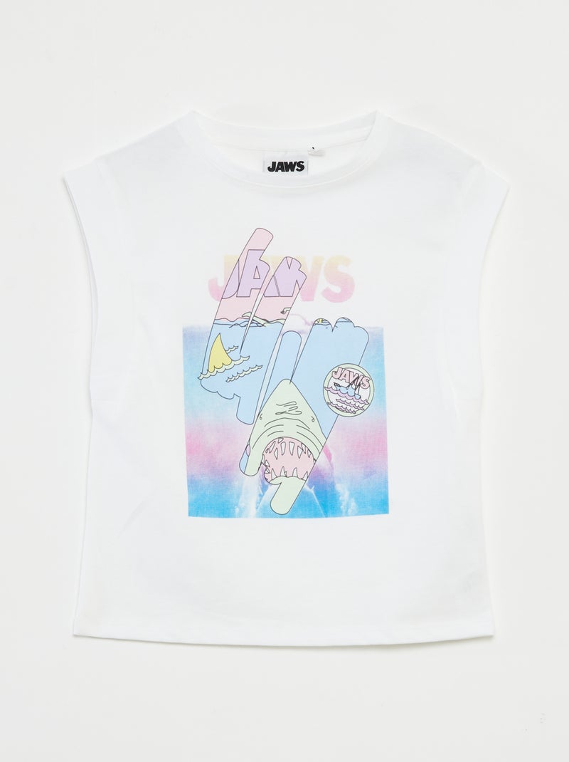 T-shirt senza maniche 'Lo Squalo' BIANCO - Kiabi