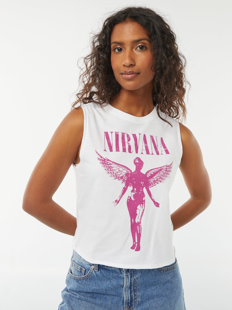 T-shirt senza maniche 'Nirvana' bianco - Kiabi