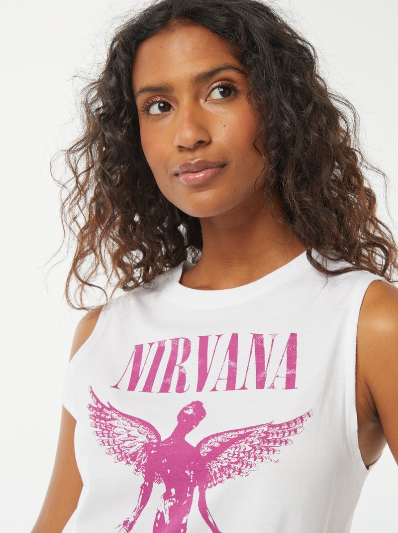T-shirt senza maniche 'Nirvana' bianco - Kiabi