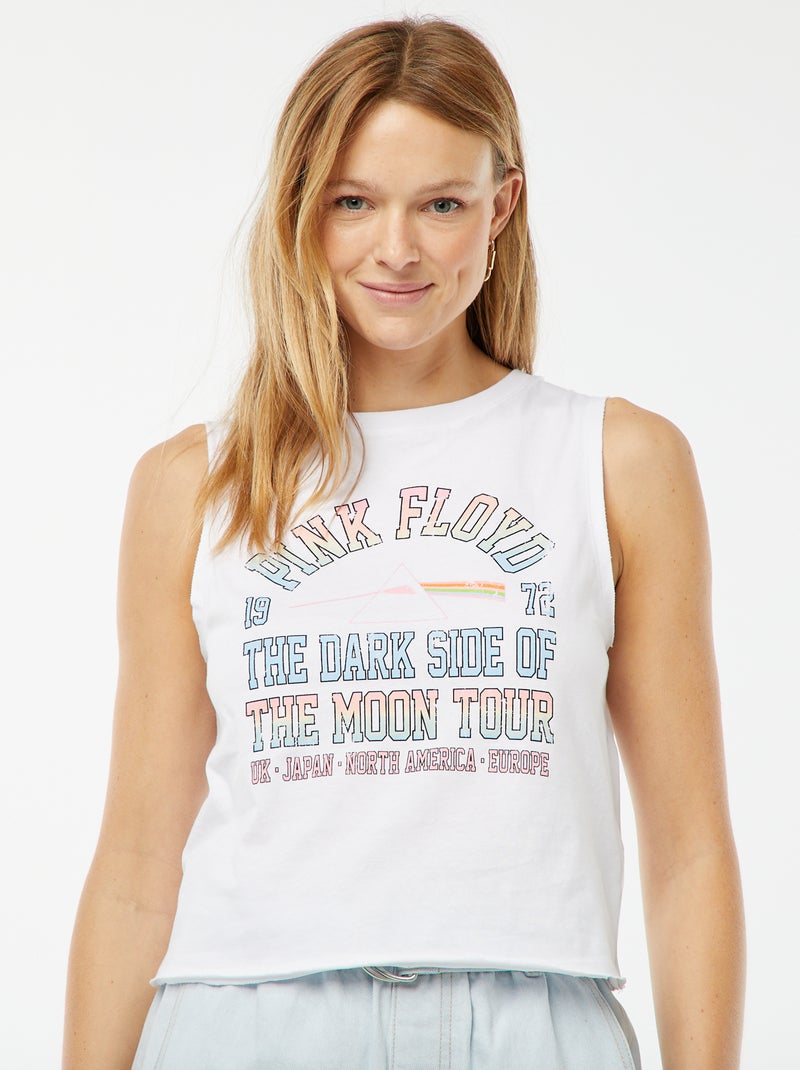 T-shirt senza maniche 'Pink Floyd' bianco - Kiabi