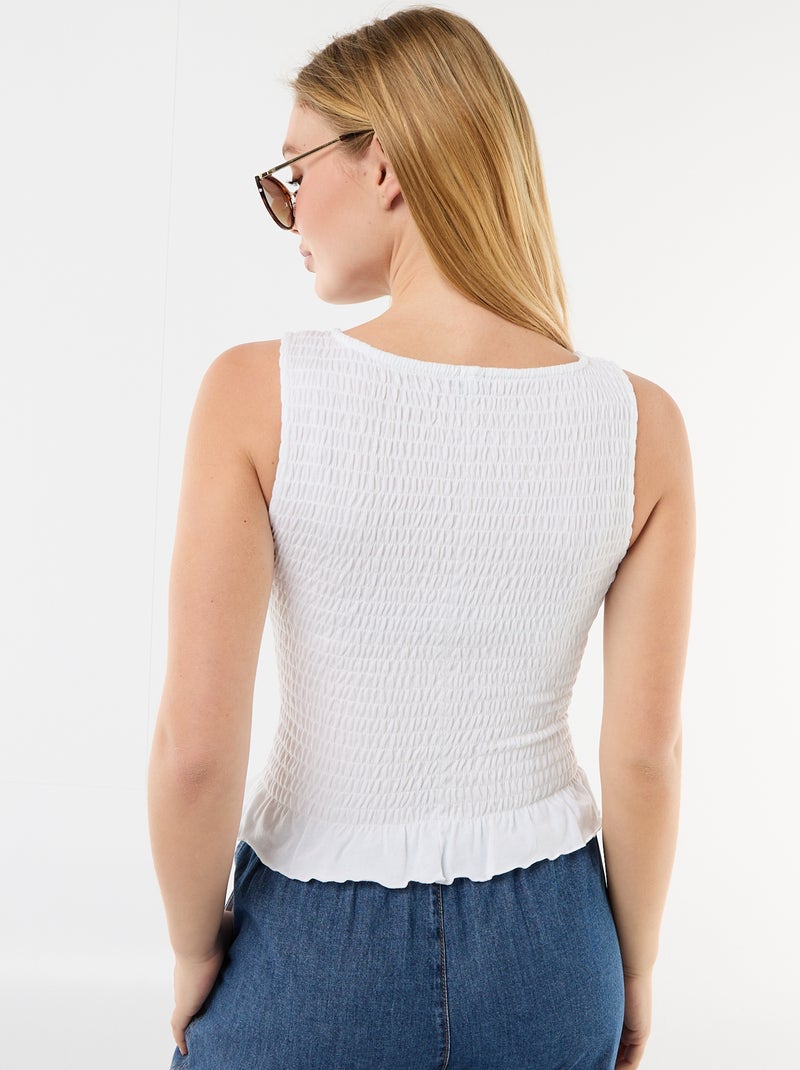 T-shirt senza maniche stretch Bianco - Kiabi