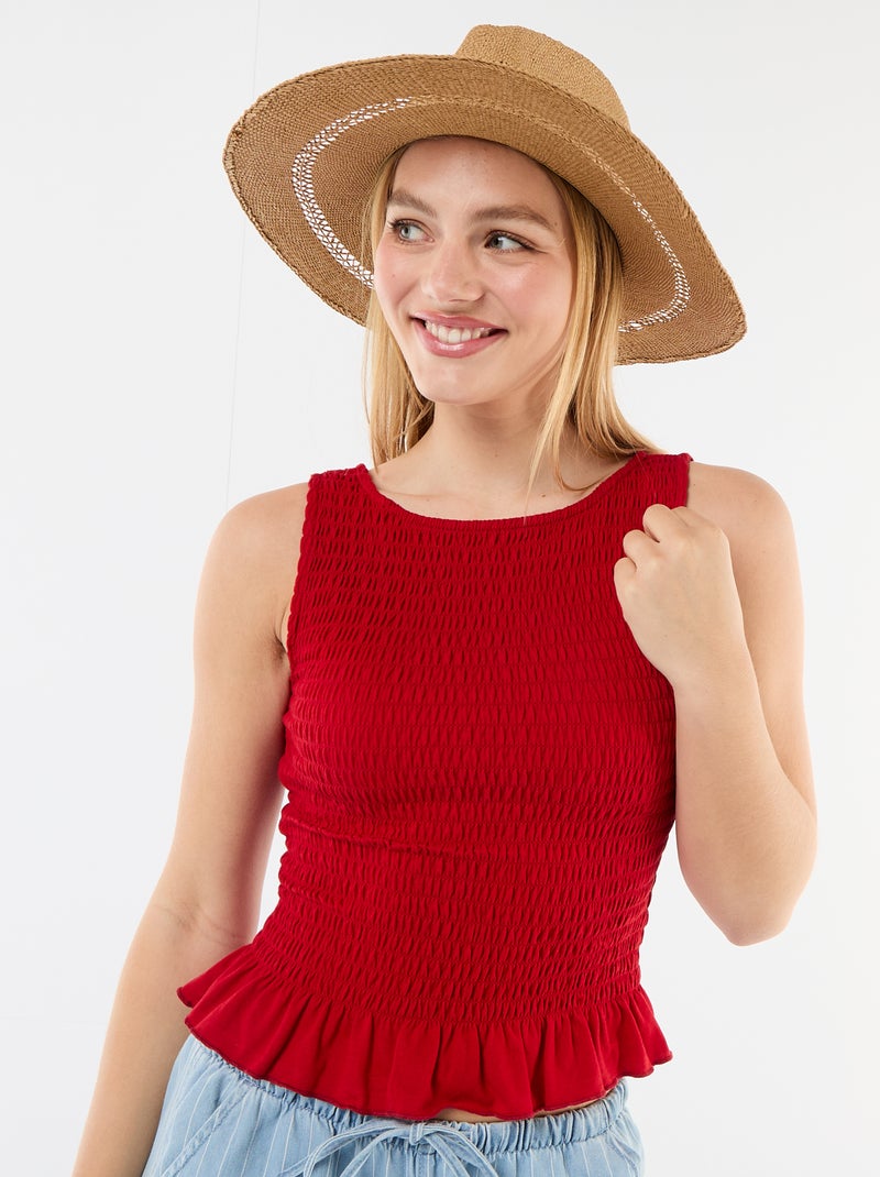 T-shirt senza maniche stretch Rosso - Kiabi