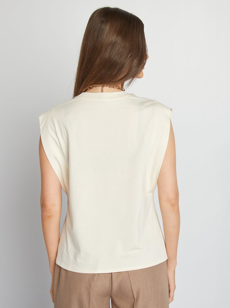 T-shirt senza maniche tinta unita BIANCO - Kiabi
