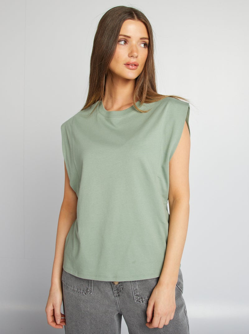 T-shirt senza maniche tinta unita BLU - Kiabi