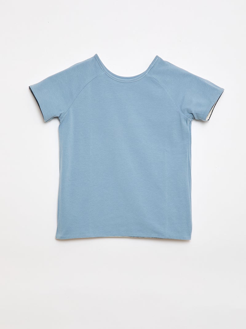 T-shirt senza verso e reversibile a maniche corte Blu - Kiabi
