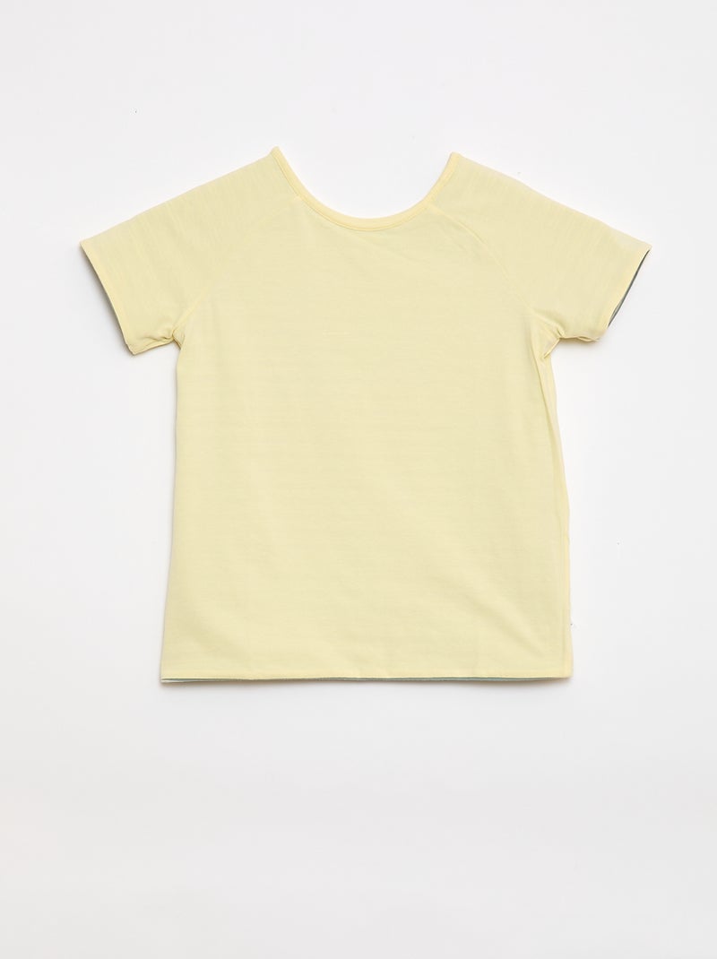 T-shirt senza verso e reversibile a maniche corte Kaki - Kiabi