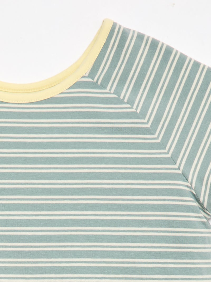 T-shirt senza verso e reversibile a maniche corte Kaki - Kiabi