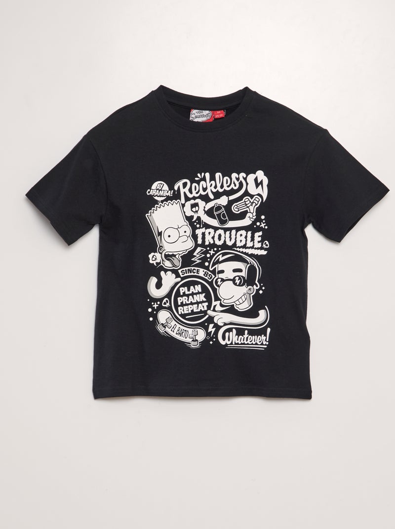 T-shirt 'Simpson' scollo tondo nero - Kiabi