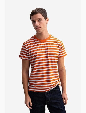 T-shirt slim fit a righe con girocollo giesto