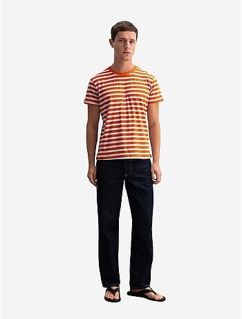 T-shirt slim fit a righe con girocollo giesto