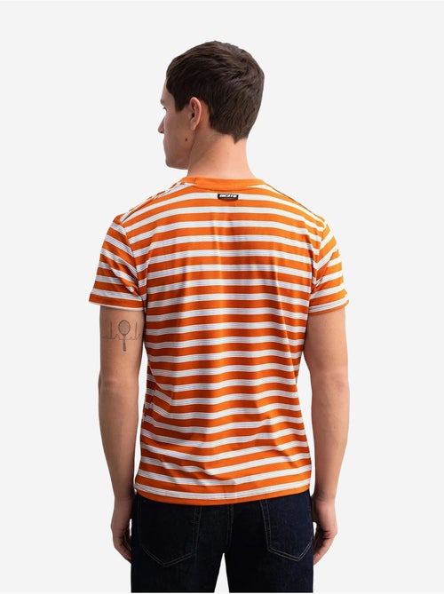 T-shirt slim fit a righe con girocollo giesto - Kiabi