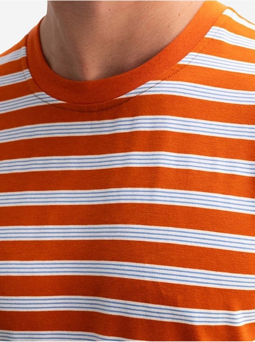 T-shirt slim fit a righe con girocollo giesto - Kiabi