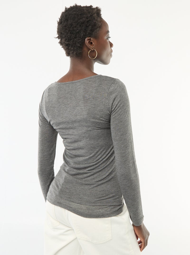 T-shirt smanicato 2-in-1 Grigio - Kiabi