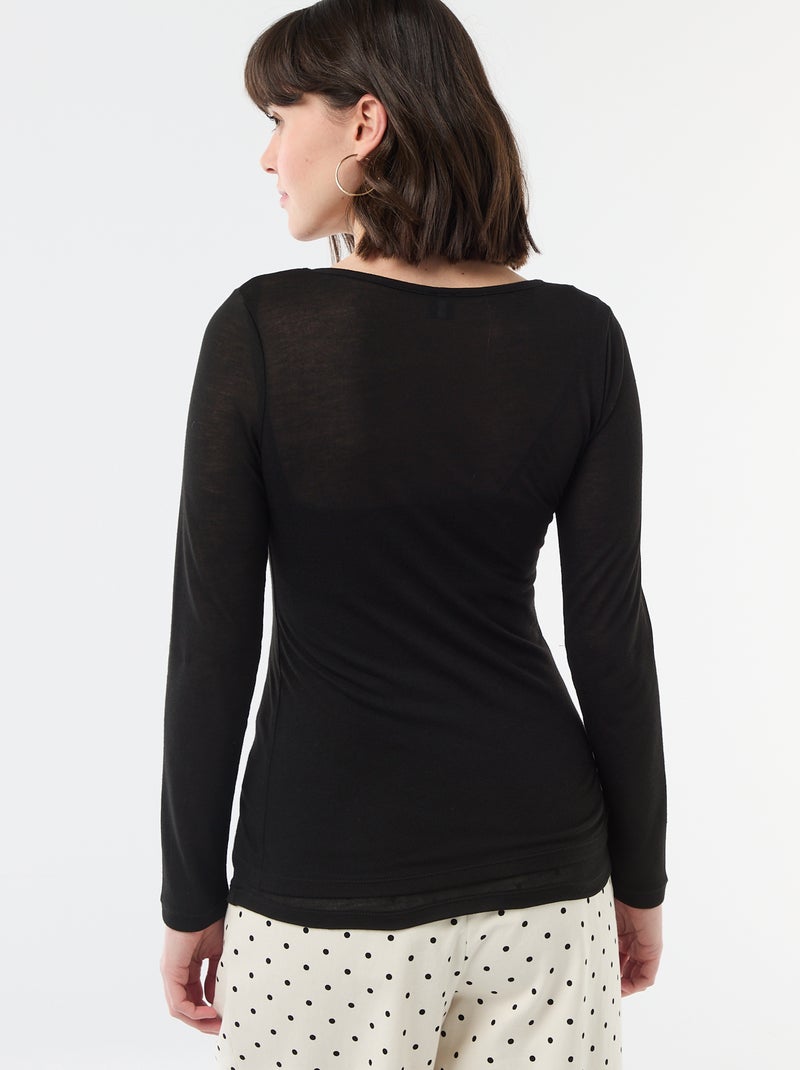 T-shirt smanicato 2-in-1 Nero - Kiabi