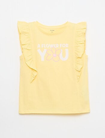 T-shirt smanicato con volant