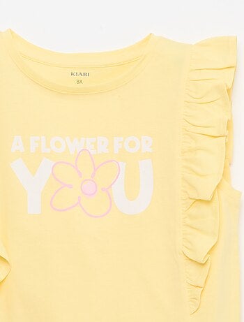 T-shirt smanicato con volant