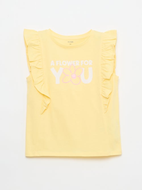 T-shirt smanicato con volant - Kiabi