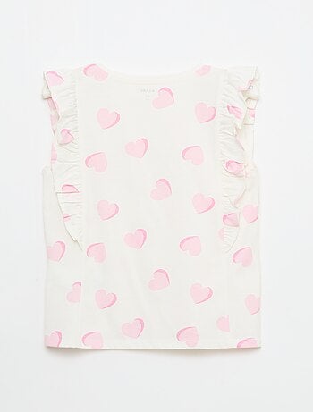 T-shirt smanicato con volant