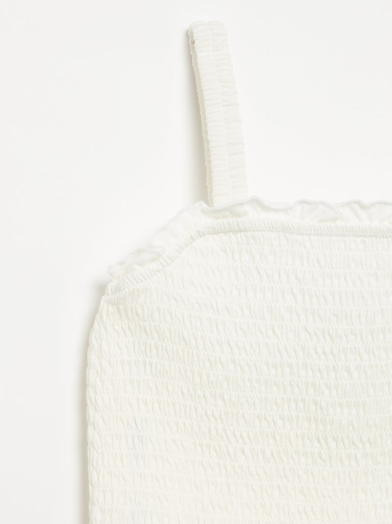 T-shirt smock con spalline Bianco - Kiabi