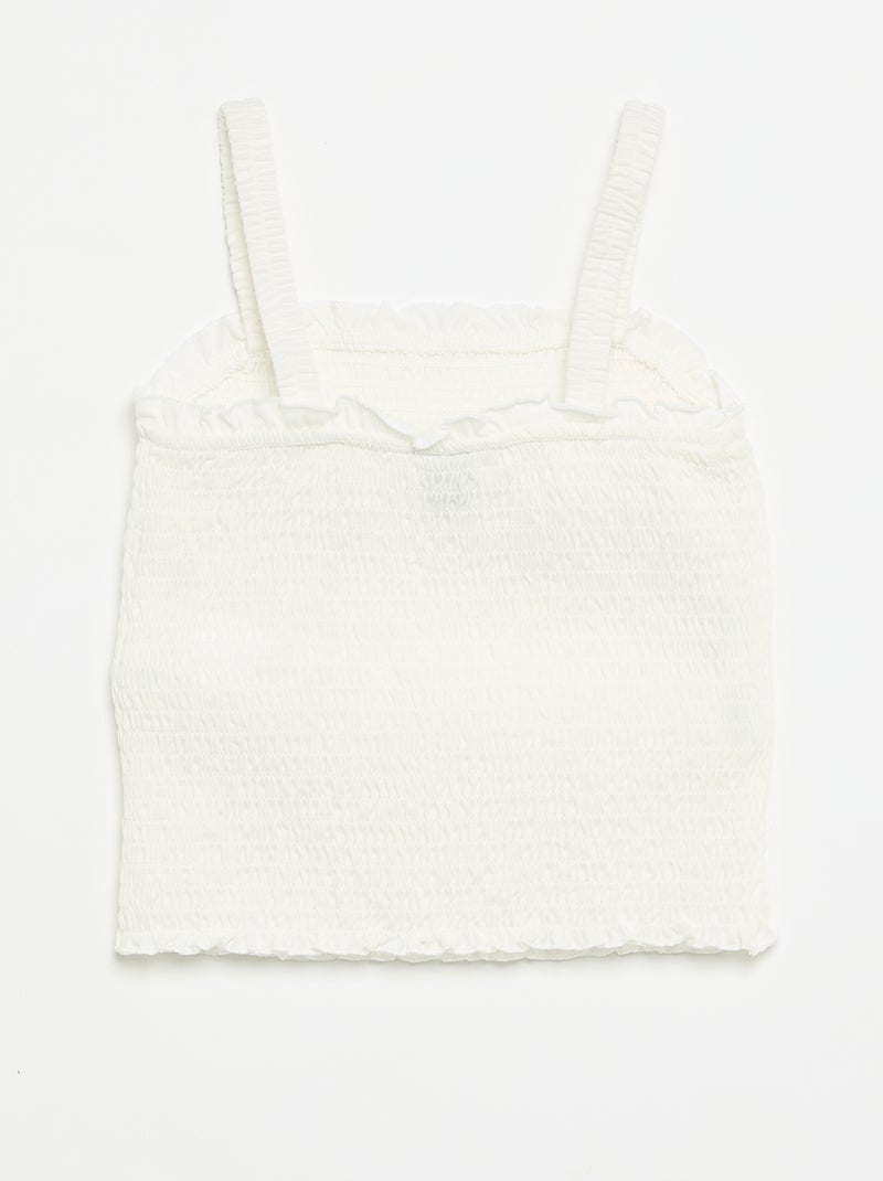 T-shirt smock con spalline Bianco - Kiabi