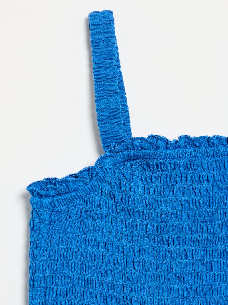 T-shirt smock con spalline Blu - Kiabi