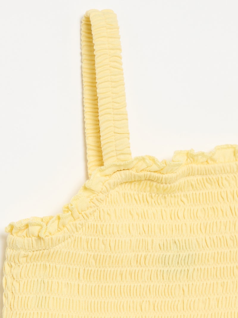 T-shirt smock con spalline Giallo - Kiabi