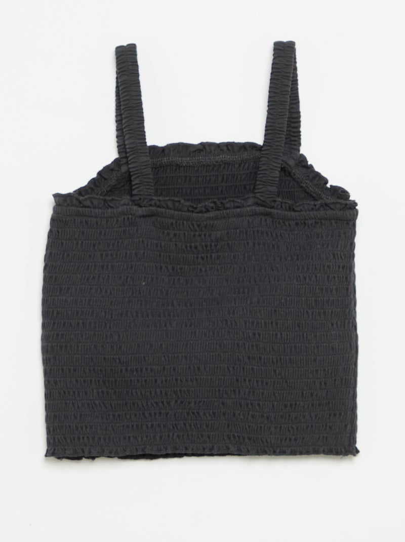 T-shirt smock con spalline Nero - Kiabi