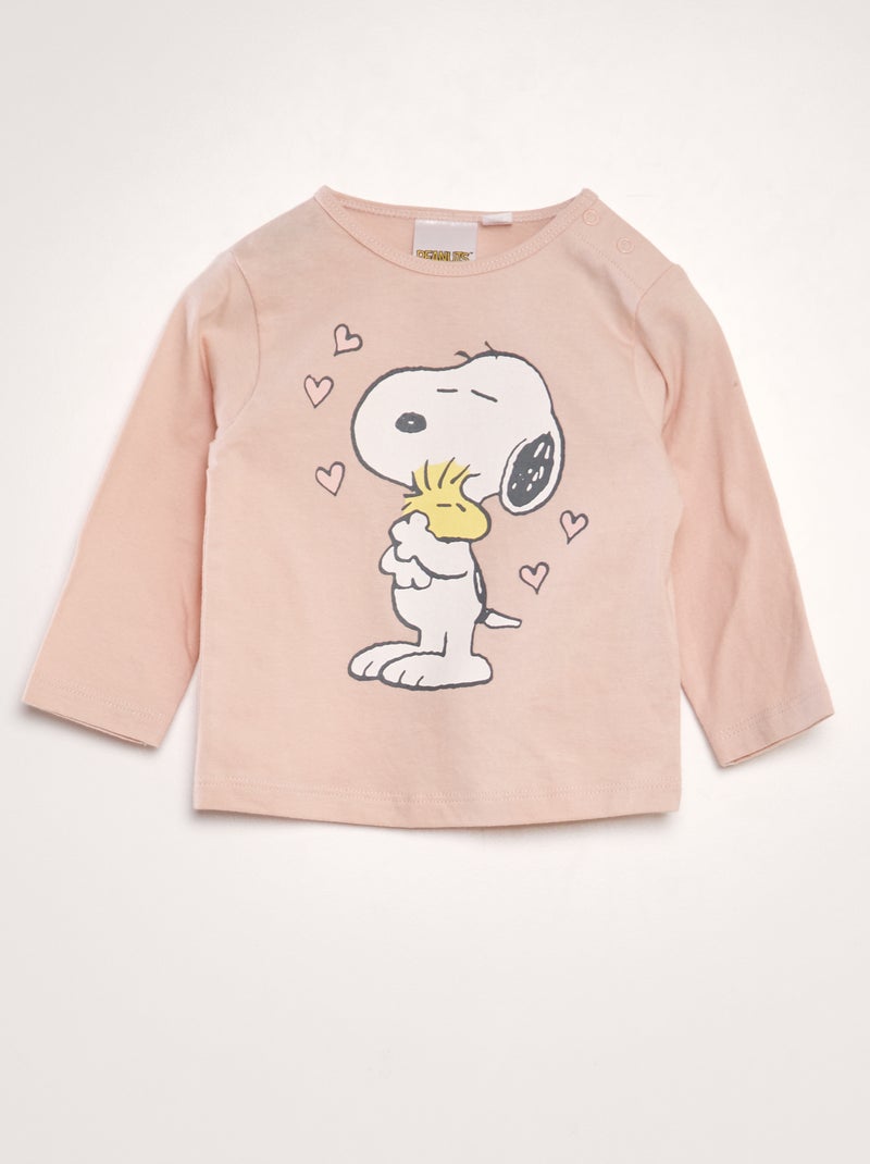 T-shirt 'Snoopy' a maniche lunghe ROSA - Kiabi