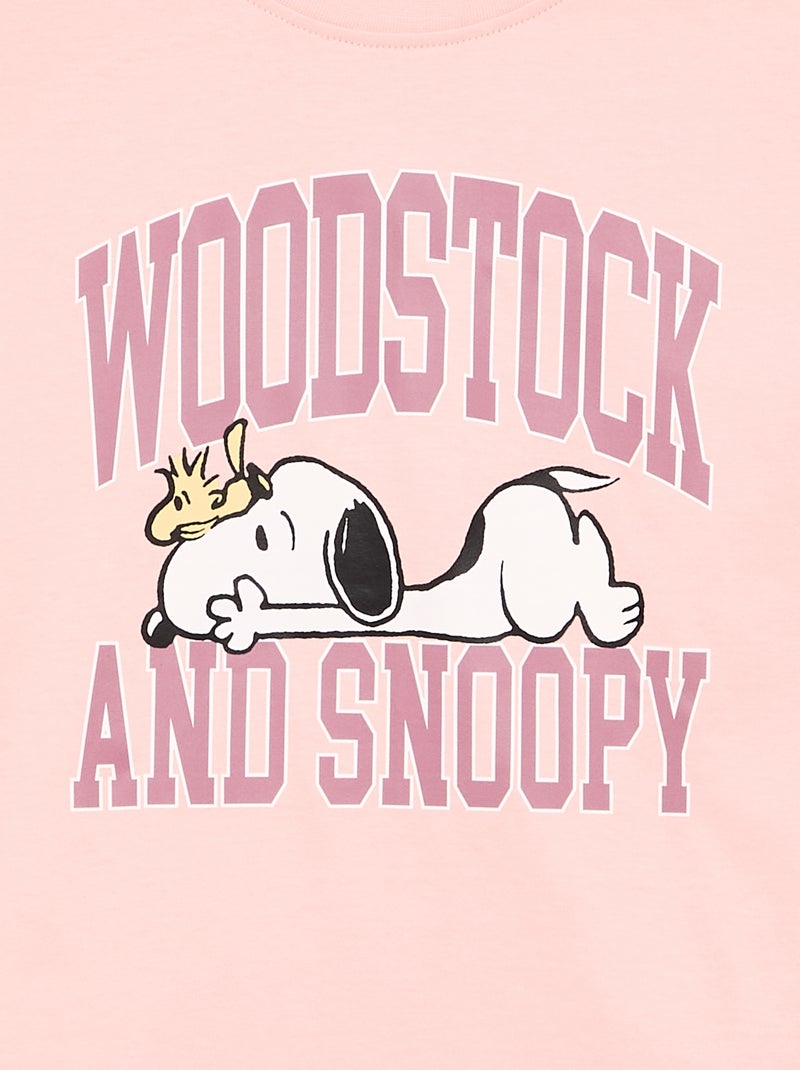 T-shirt 'Snoopy' a maniche lunghe Rosa - Kiabi