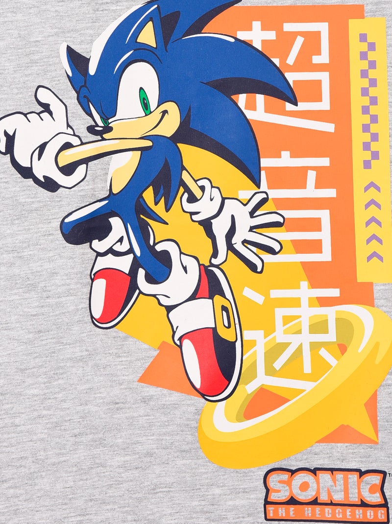 T-shirt 'Sonic' a maniche lunghe Grigio - Kiabi