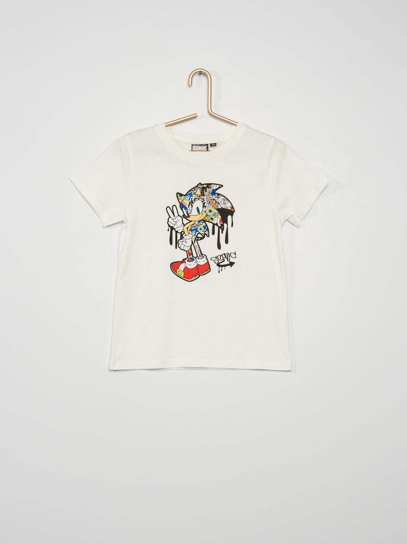 T-shirt 'Sonic' in jersey Bianco - Kiabi