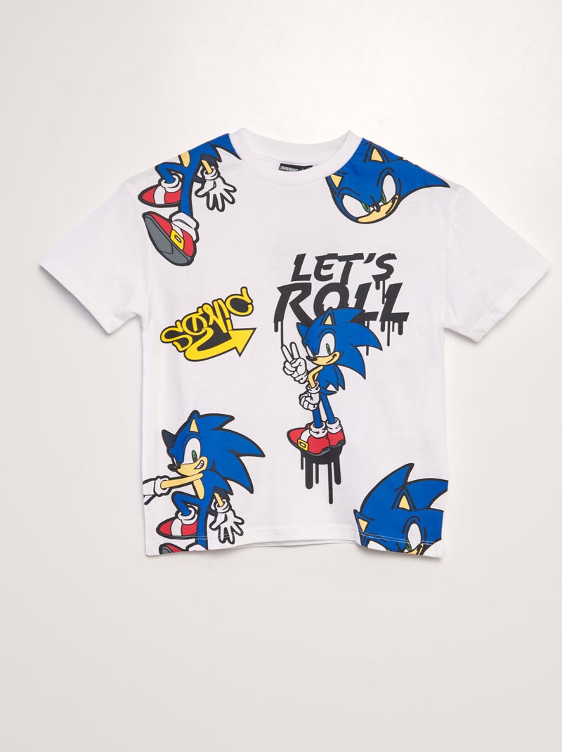 T-shirt 'Sonic' maniche corte bianco - Kiabi