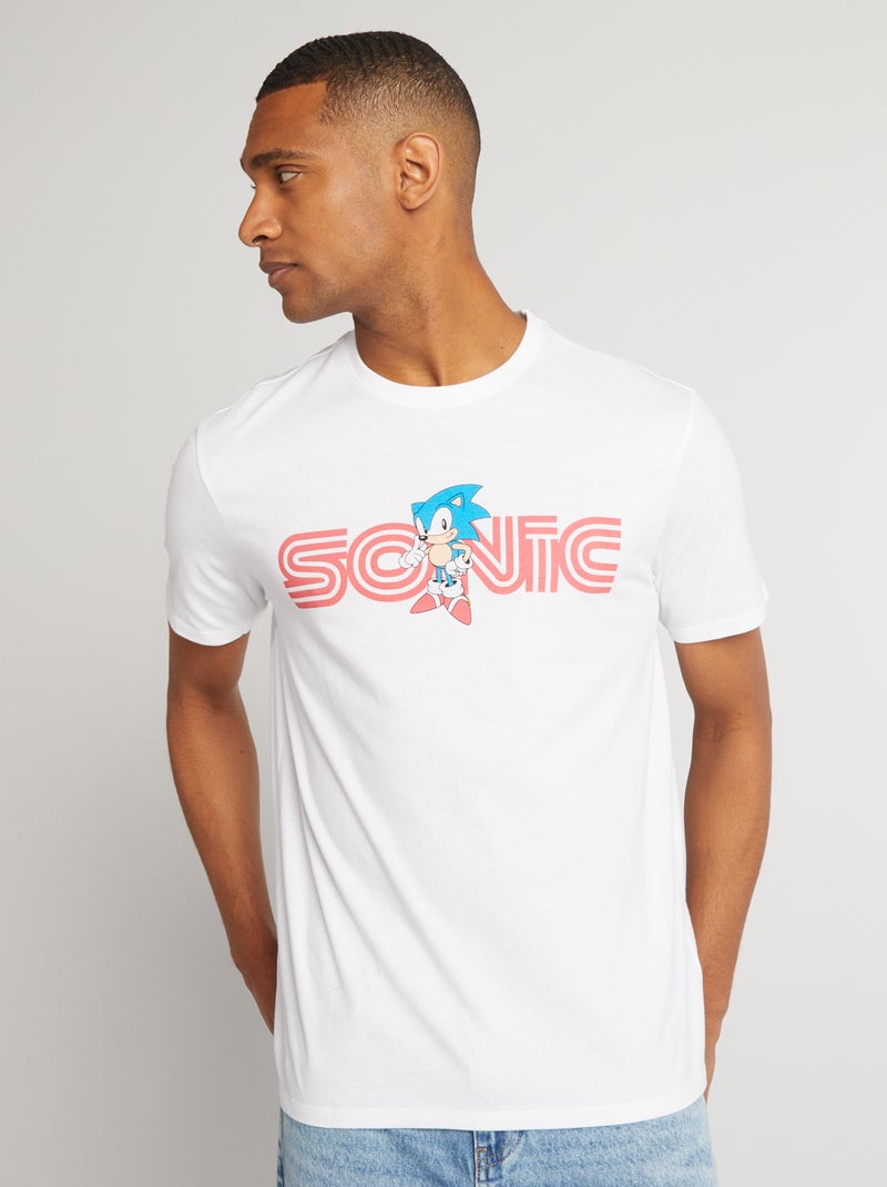 T-shirt 'Sonic' maniche corte bianco - Kiabi