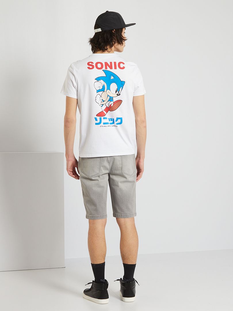 T-shirt 'Sonic' 'SEGA' Bianco - Kiabi