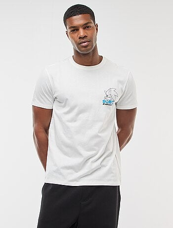 T-shirt 'Sonic' stampato fronte/retro a maniche corte