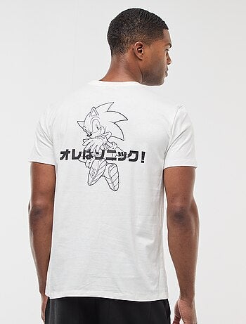 T-shirt 'Sonic' stampato fronte/retro a maniche corte