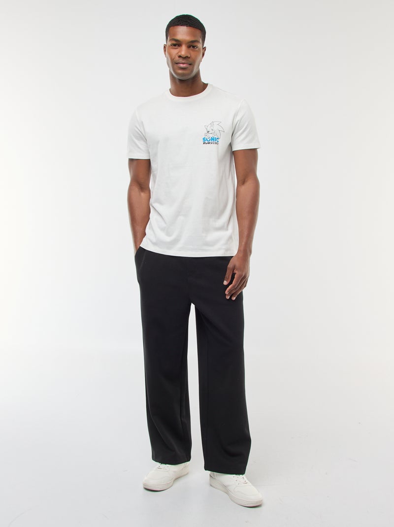 T-shirt 'Sonic' stampato fronte/retro a maniche corte Bianco - Kiabi