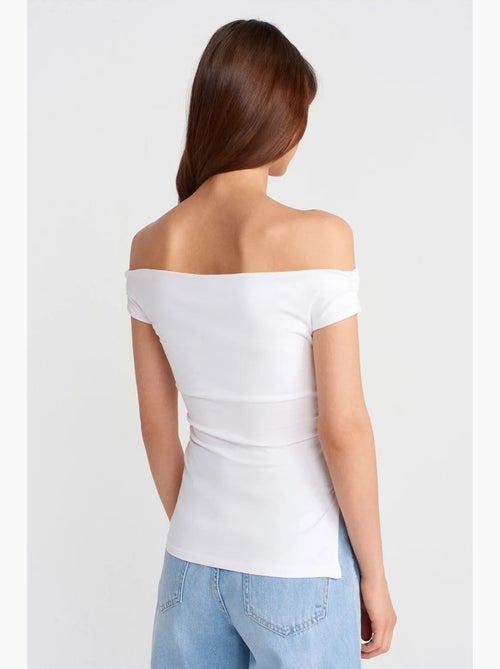 T-shirt spalle scoperte jersey manica corta dilvin - Kiabi T-shirt spalle scoperte jersey manica corta dilvin - Kiabi
