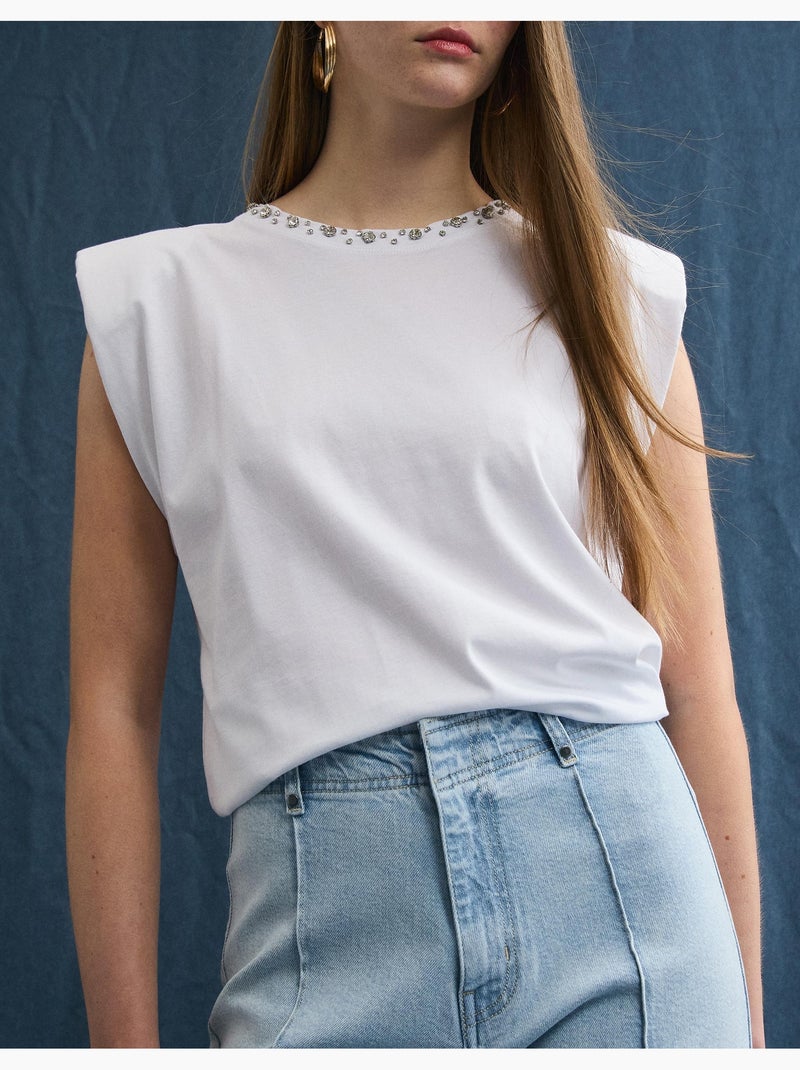 T-shirt Spalline, MO Fashion Bianco - Kiabi