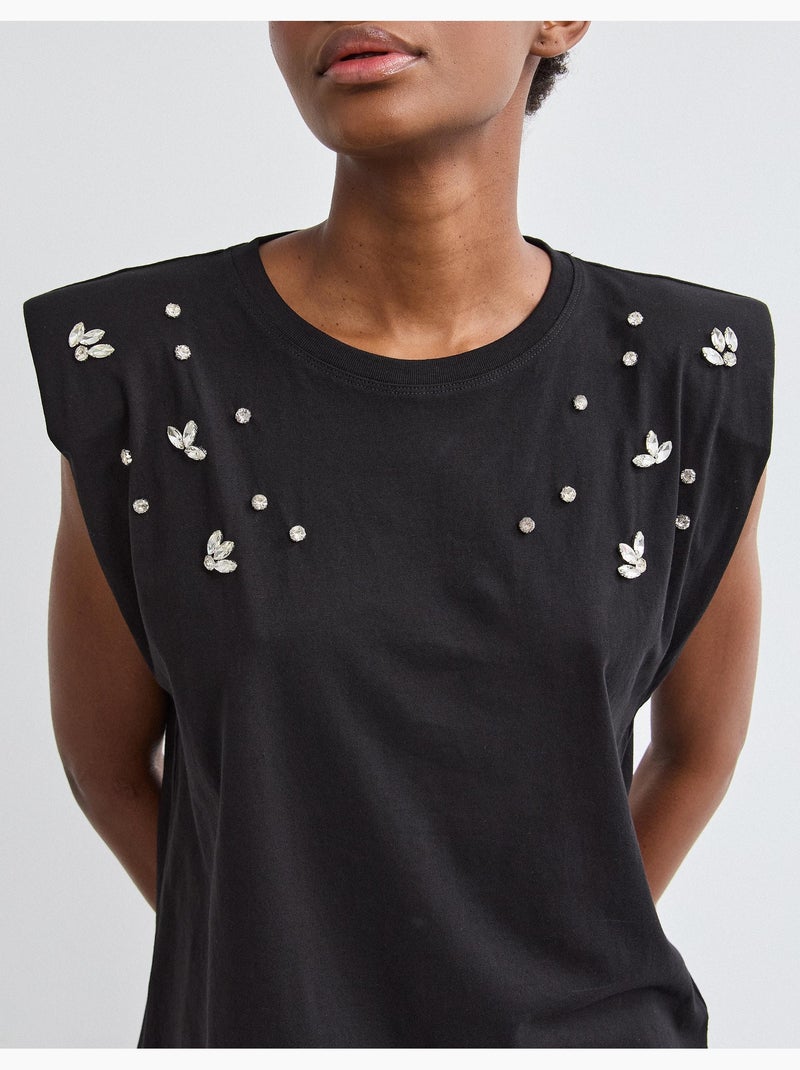T-shirt Spalline, MO Fashion Nero - Kiabi
