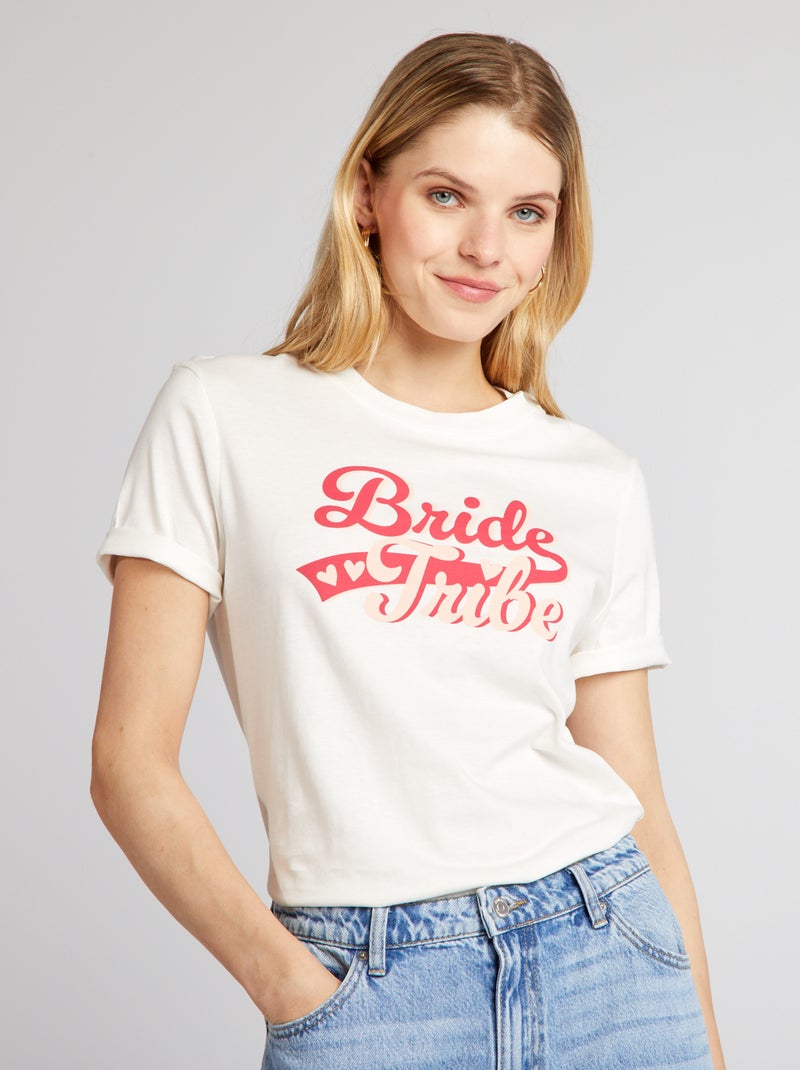 T-shirt speciale Addio al nubilato BIANCO - Kiabi